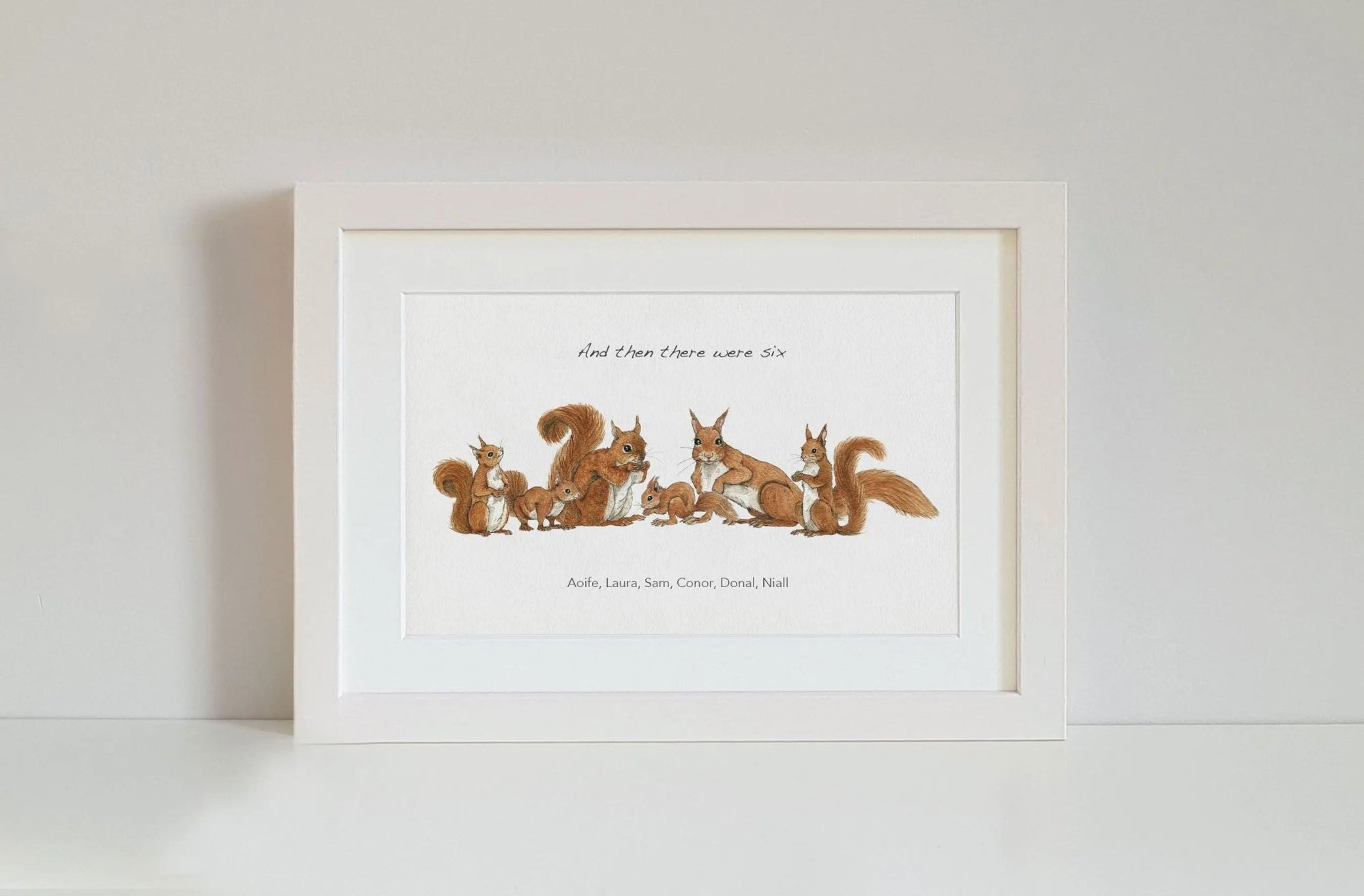 Squirrel Family Personalised Print - fiadhandfinn