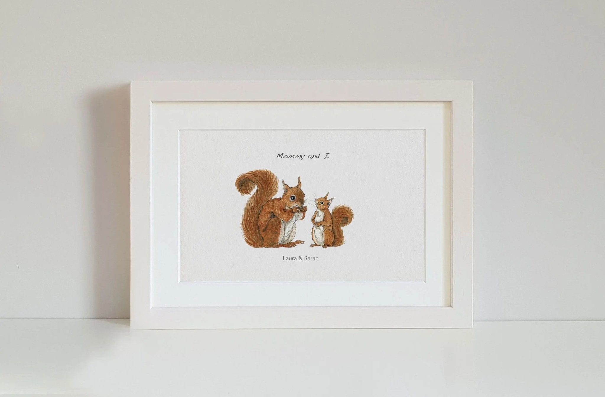 Squirrel Family Personalised Print - fiadhandfinn