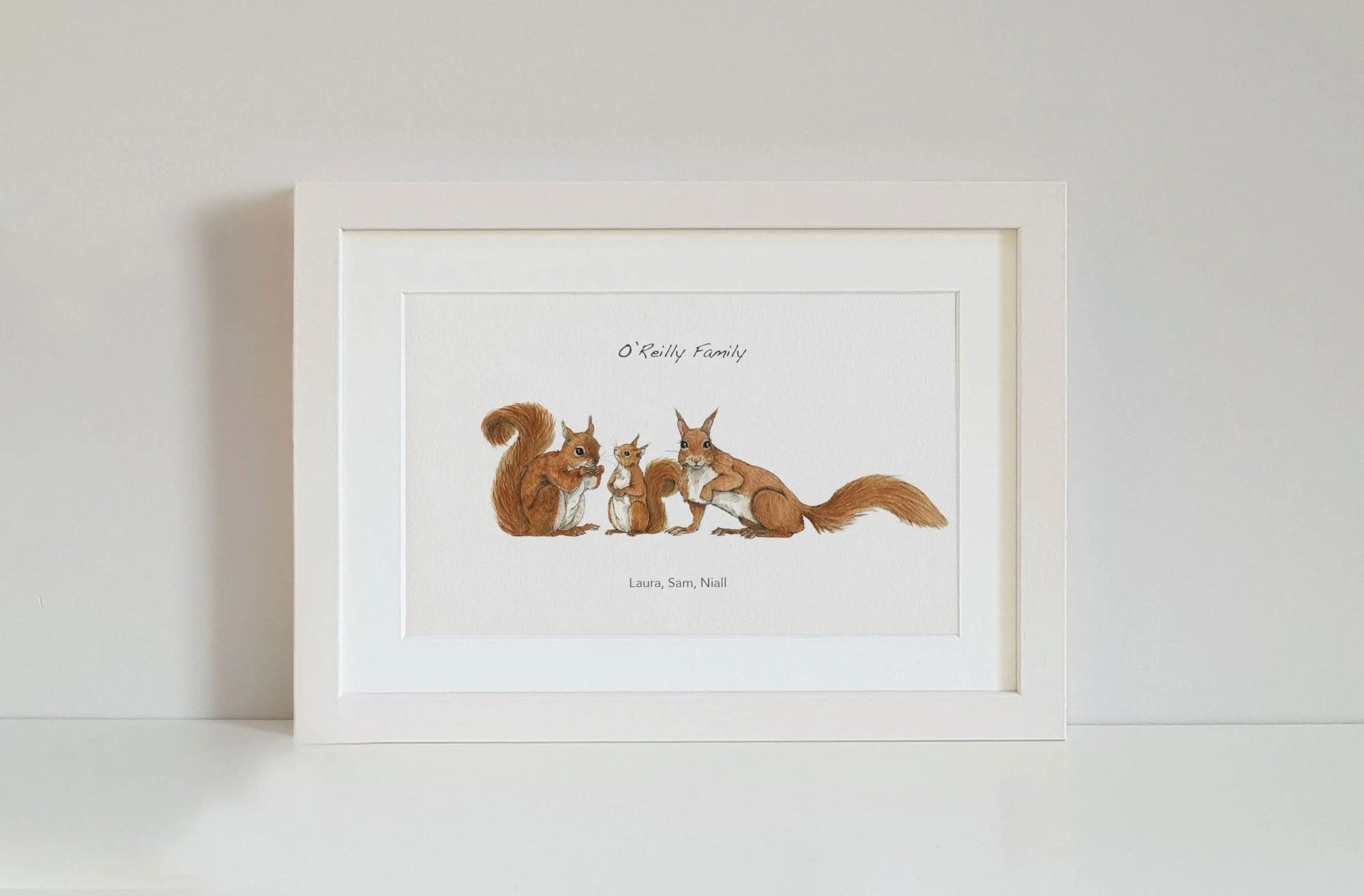 Squirrel Family Personalised Print - fiadhandfinn