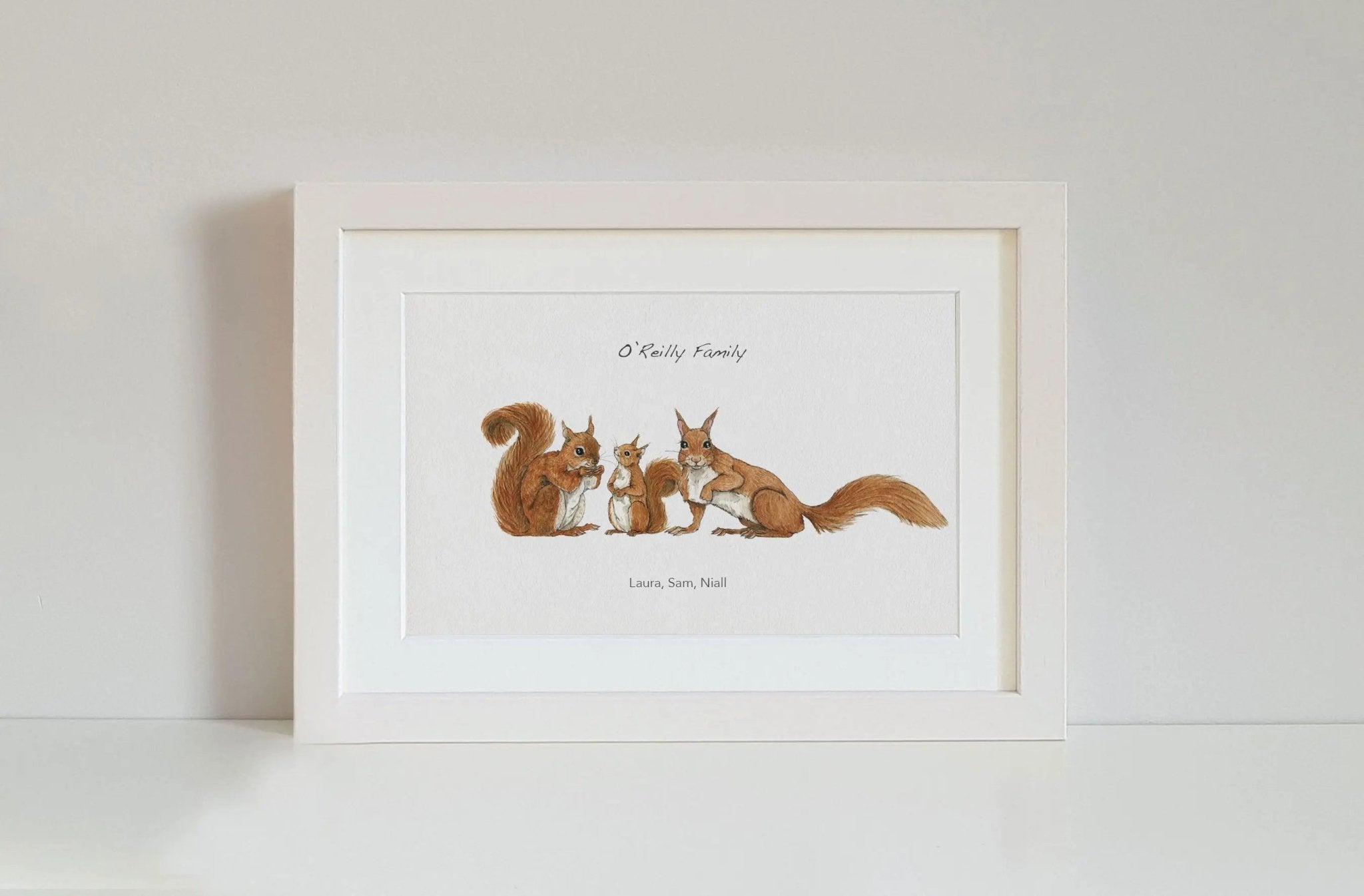 Squirrel Family Personalised Print - fiadhandfinn