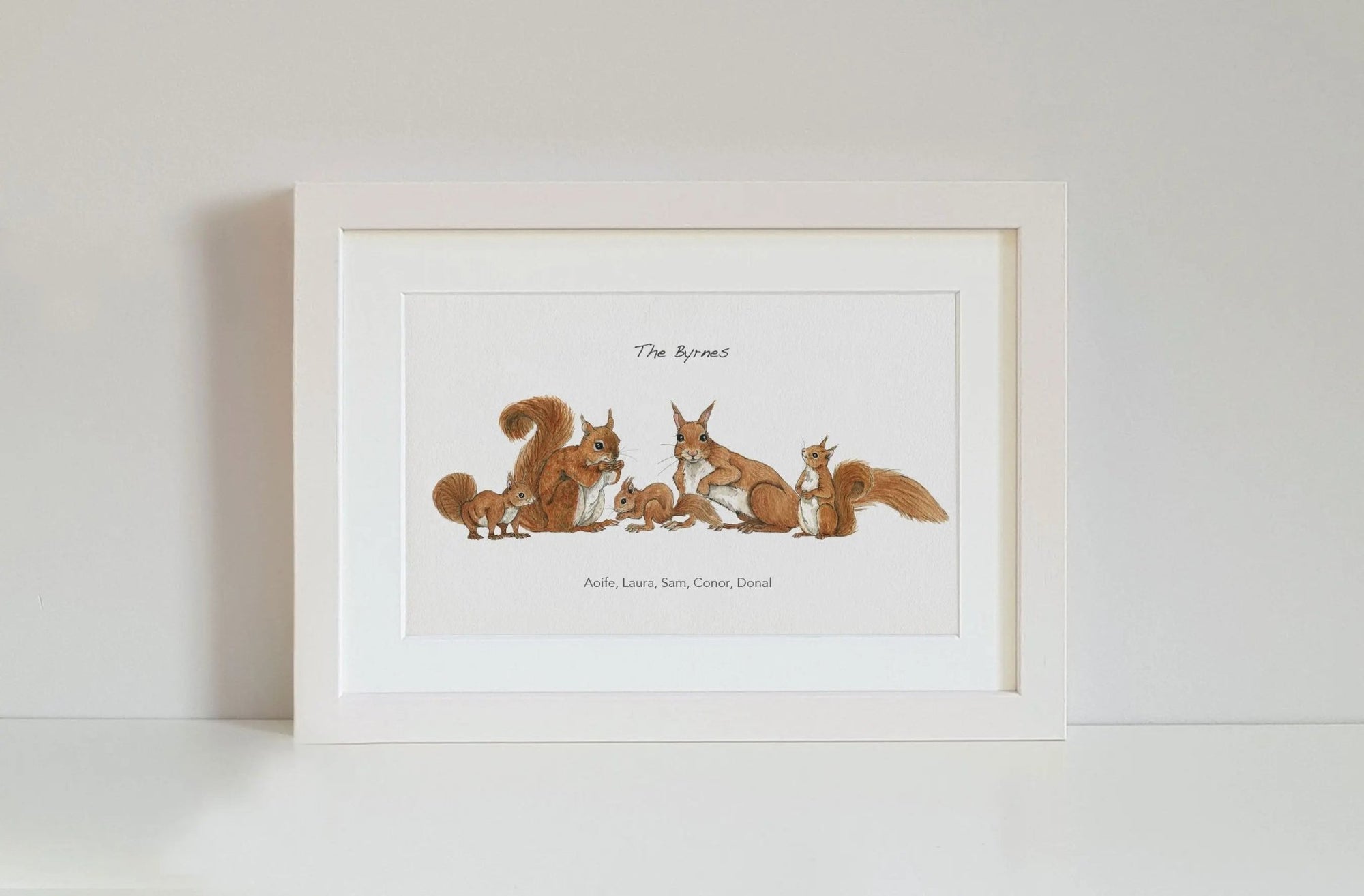 Squirrel Family Personalised Print - fiadhandfinn