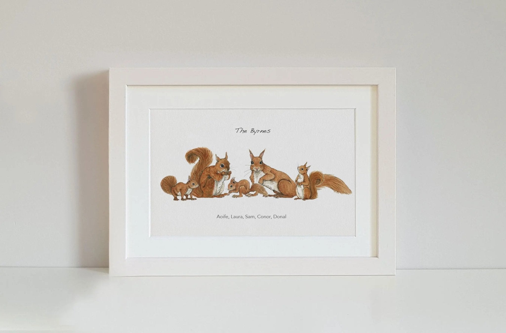 Squirrel Family Personalised Print - fiadhandfinn