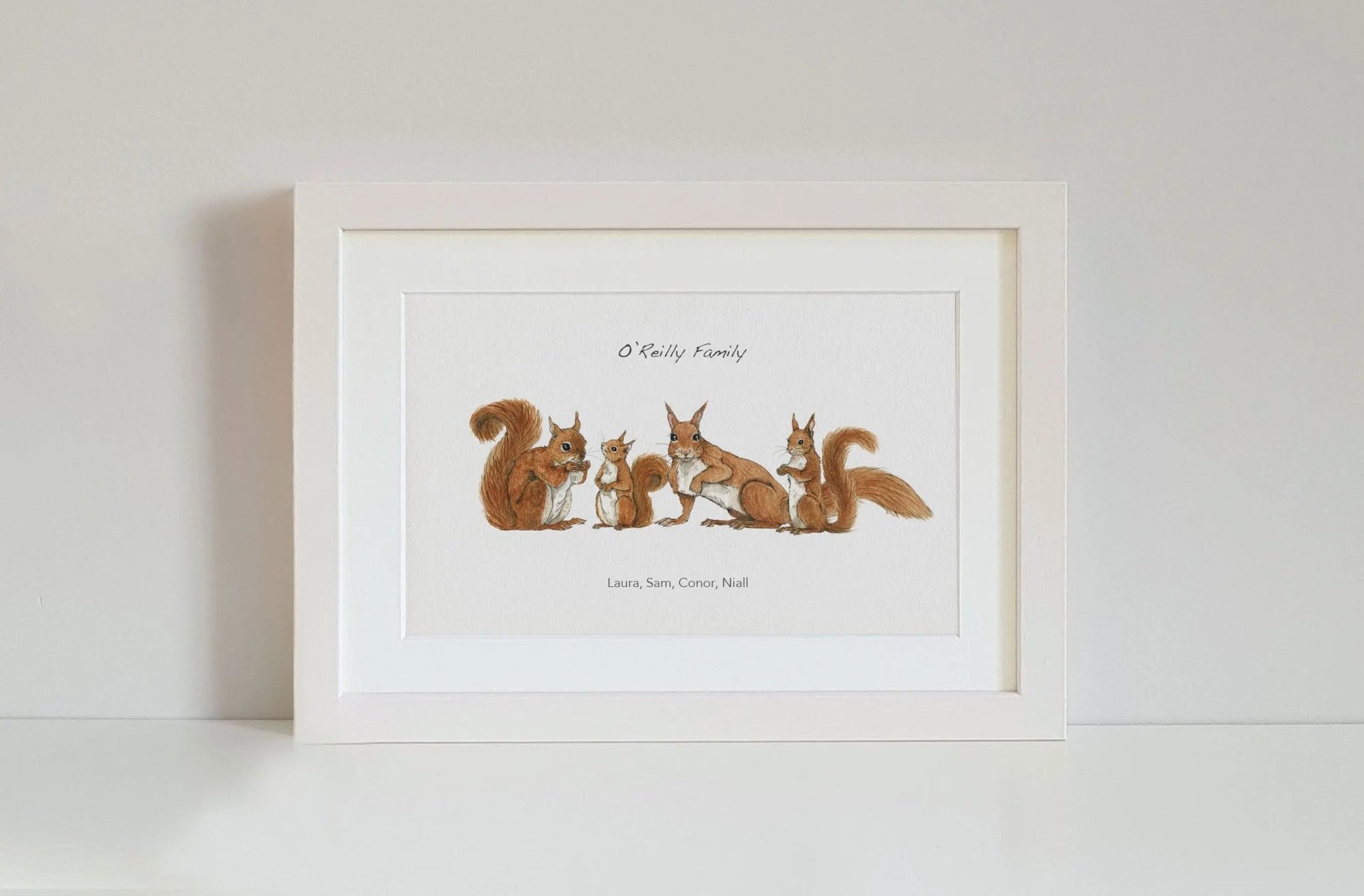 Squirrel Family Personalised Print - fiadhandfinn