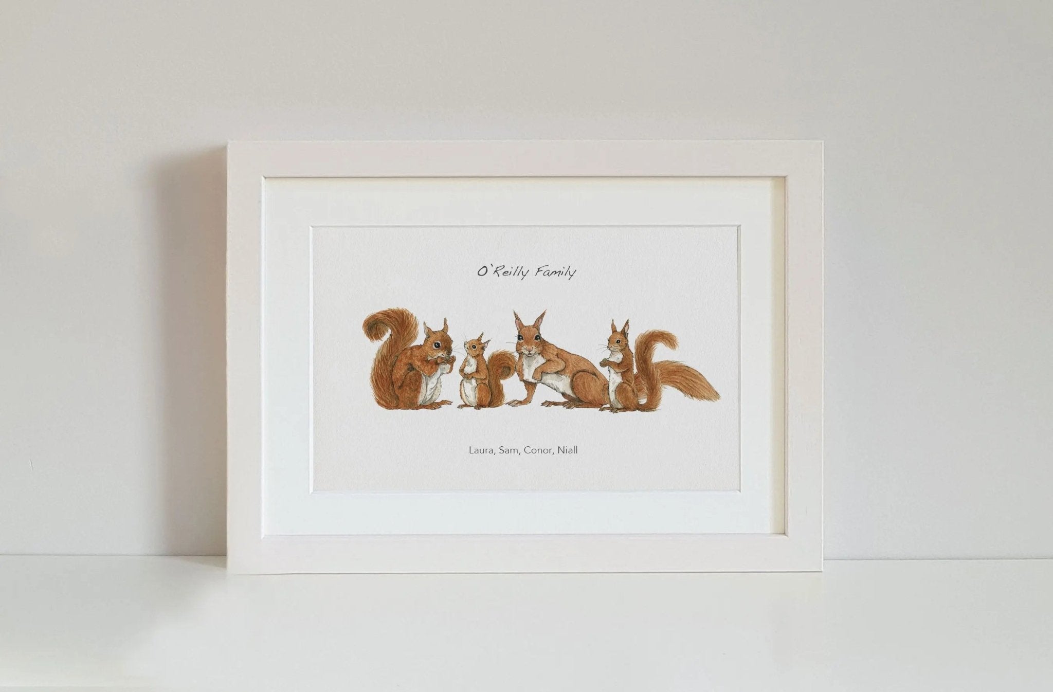 Squirrel Family Personalised Print - fiadhandfinn