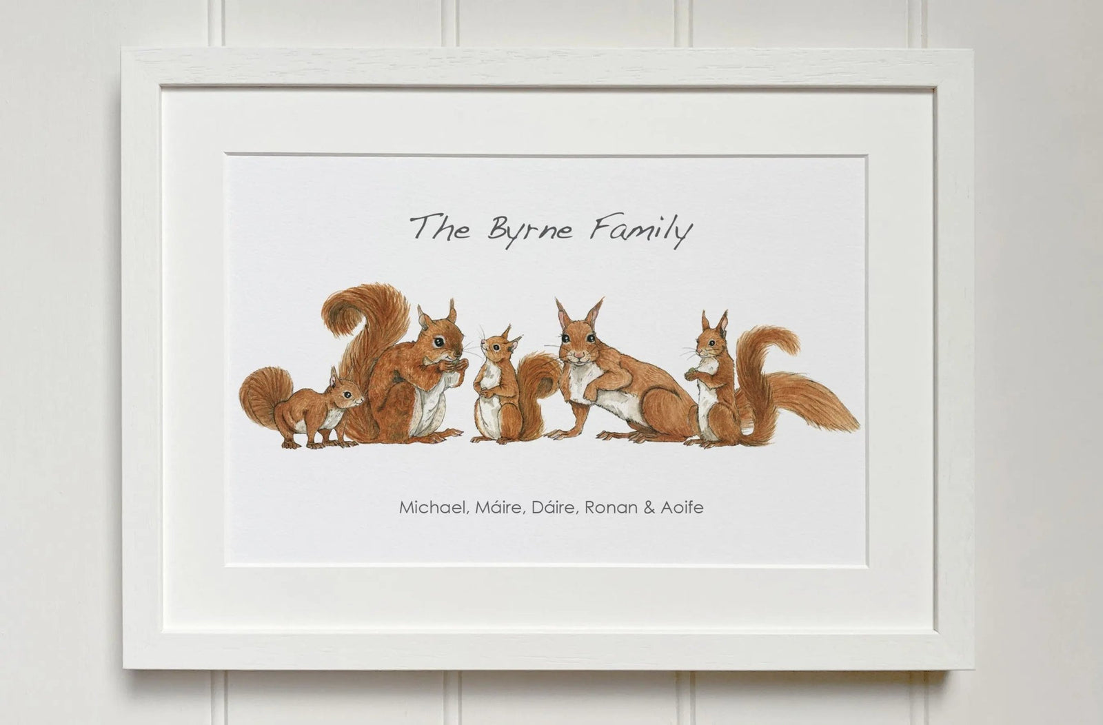 Squirrel Family Personalised Print - fiadhandfinn