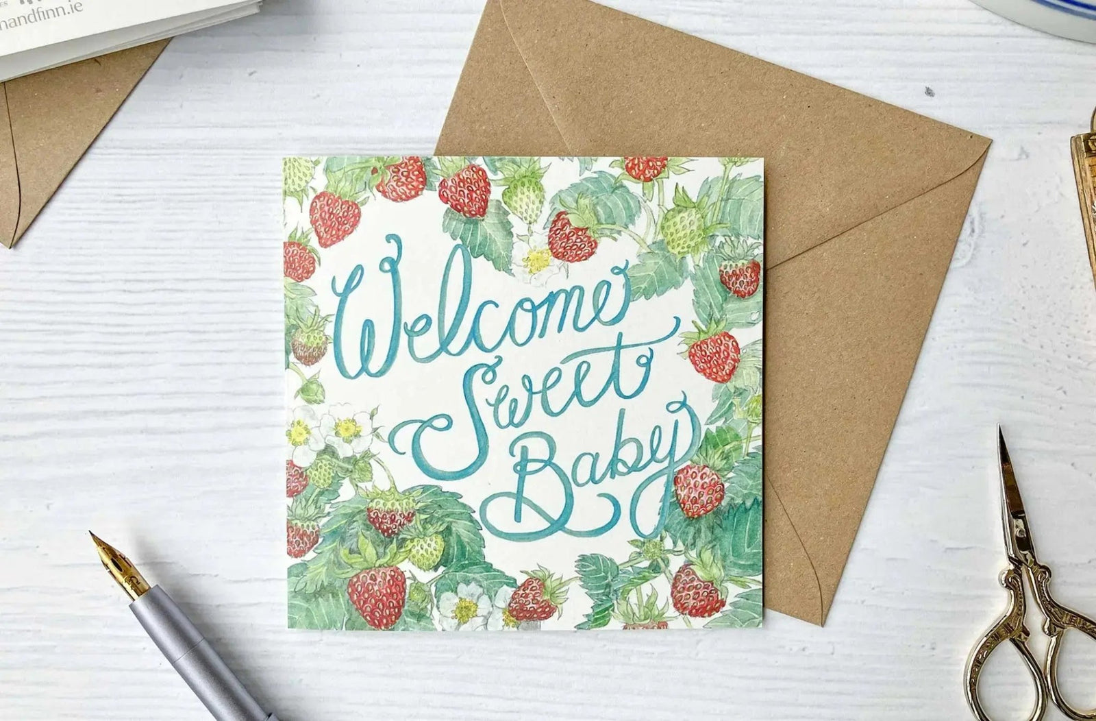 Welcome Baby Greeting Card (add to order) 7 Designs - fiadhandfinn